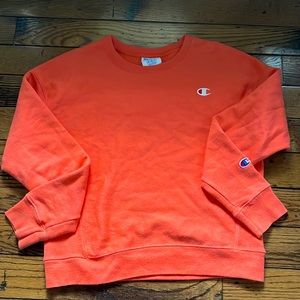 Mens Champion orange crewneck S